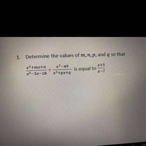 PLEASE HELP ! :( you have to determine value of m,n,p, and q