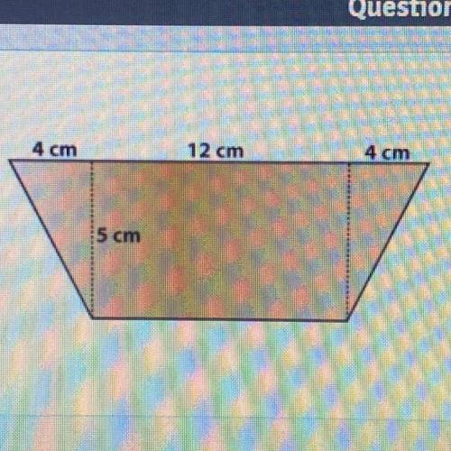 What is the area of the isosceles trapezoid shown?
4 cm
12 cm
cm
5 cm