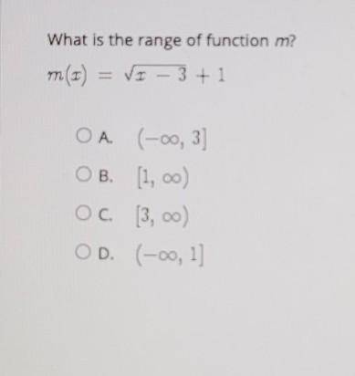 What is the range of function m?