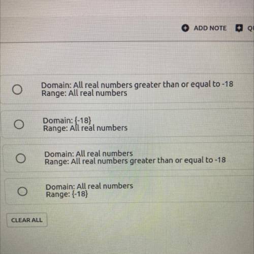 What are the domain and range of C(x) = -18