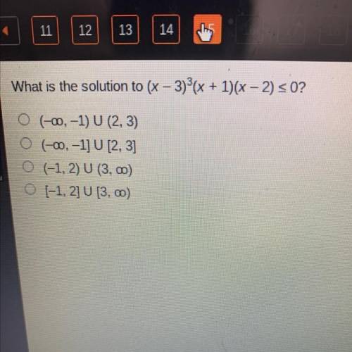 What is the solution to (x - 3)(x + 1)(x - 2) = 0?