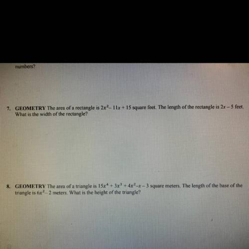 Can someone PLEASE help me with either number 7 or 8. If you could explain it too that would be nic