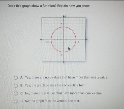 Dose the graph show a function? explain how you know