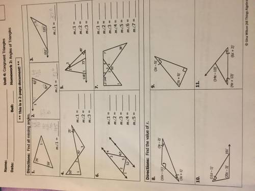 Angles of triangles worksheet