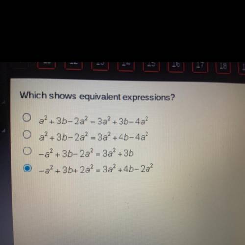Which shows equivalent expressions?