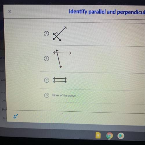 Which of these figures shows perpendicular lines?