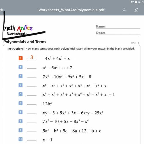 Can someone solve all these answers for this polynomials worksheet?