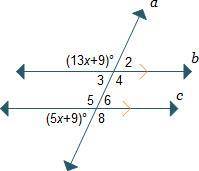 Lines B and C are Parallel.
What is the measure of angle 6?