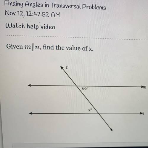 Given m\\n, find the value of x
Help guys please