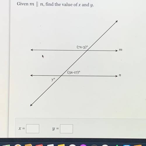 Please help
Find de value of x and y 
Please
Test