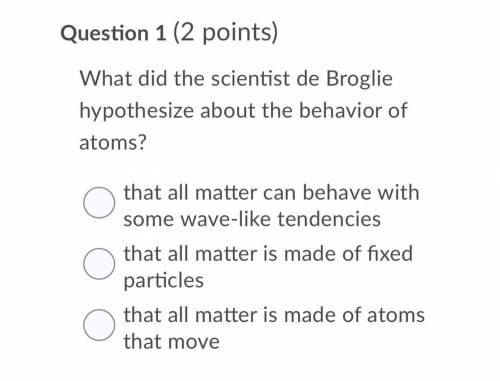 What did the scientist de Broglie hypothesize about the behavior of atoms?