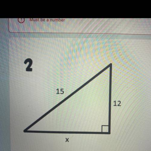 What does x = ? need help with the pythagorean theorem