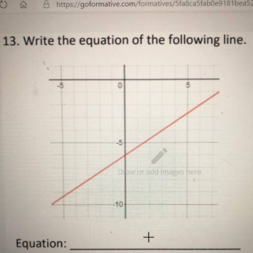 Write the equation of the following line