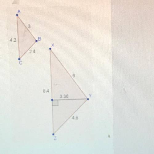 AXY Zand AABCare similar triangles. Given the dimensions shown in the diagram, what is the

area o