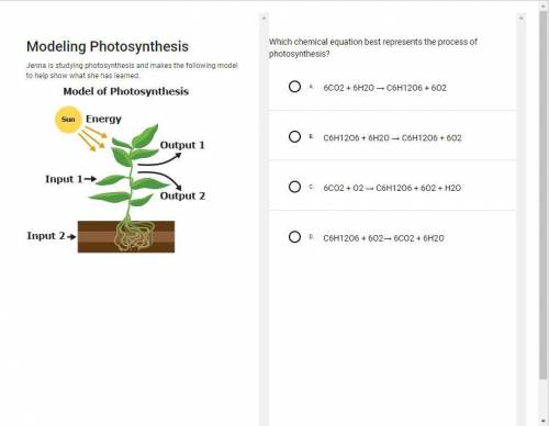 Which chemical equation best represents the process of photosynthesis?