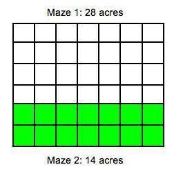 The pumpkin patch had two corn mazes, as shown by the shaded and non-shaded sections in the model b