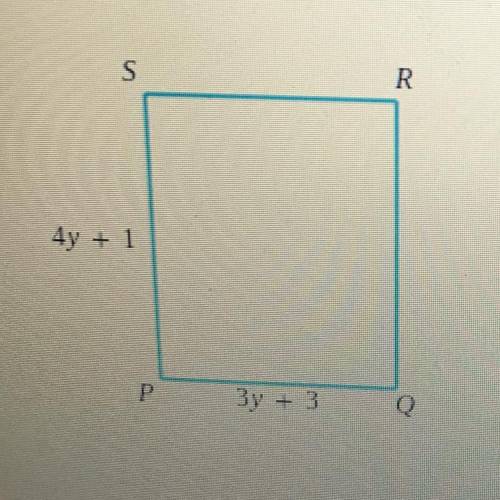The perimeter of the rectangle below is 134 units. Find the length of side RS. Write your answer wi