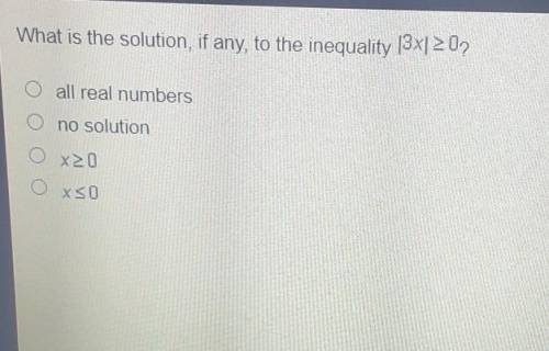 What is the solution, if any, to the inequality |3x|0?