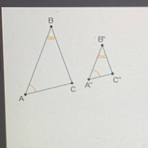 Which transformations could have taken place to

map AABC to AABC?
O a reflection and a dilatio