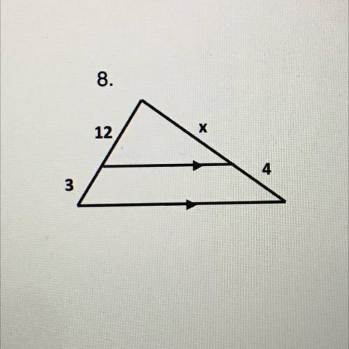 PLEASE HELP ASAP!!!

Triangle Similarity Day 4- Overlapping triangles
Solve for x. Remember to dra