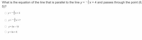What is the equation of the line that is parallel to the line y = x + 4 and passes through the poin