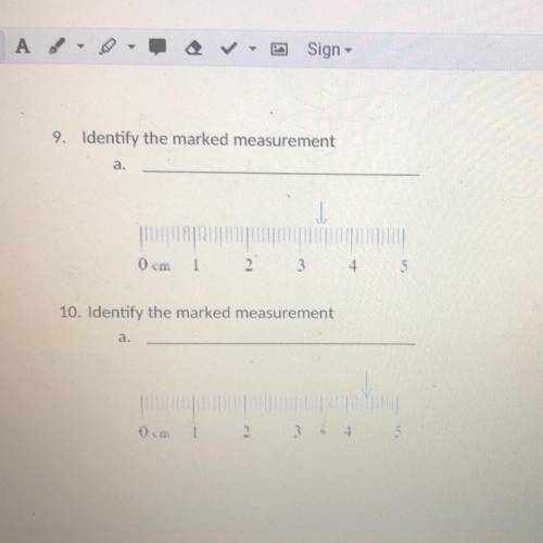 Identify the marked measurement