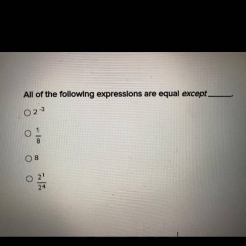 All of the following expressions are equal except_____. Help