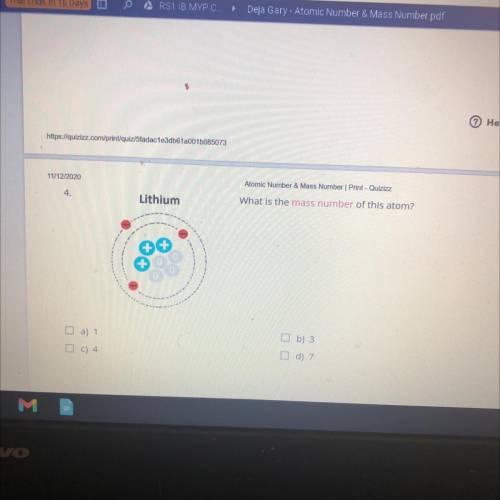 What is the mass number of this atom ?