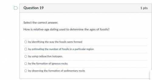 Select the correct answer.
How is relative-age dating used to determine the ages of fossils?
