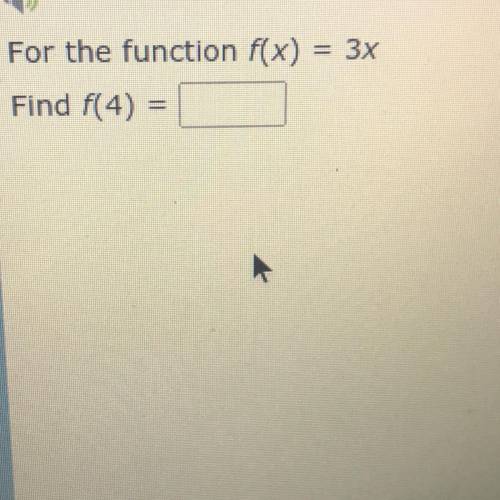 For the function f(x)
Find f(4)