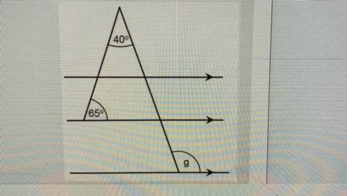 What is the measure of angle g?