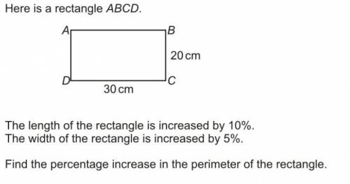 [FIRST TO ANSWER GETS BRAINLIEST] Here is a rectangle ABCD. The length of the rectangle is increase