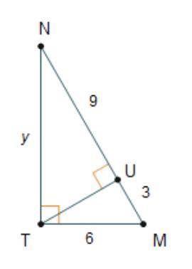 What is the value of y? (image attached)
3√3 units 
12√3 units
6√3 units
9√3 units
