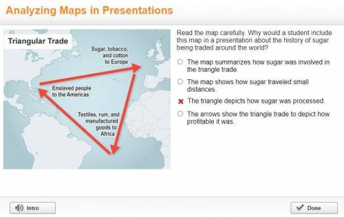Read the map carefully. Why would a student include this map in a presentation about the history of