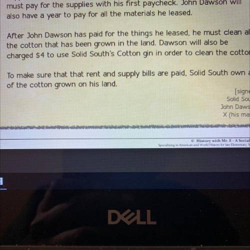 What does the contract stipulate regarding how long Dawson can use and live on the land?