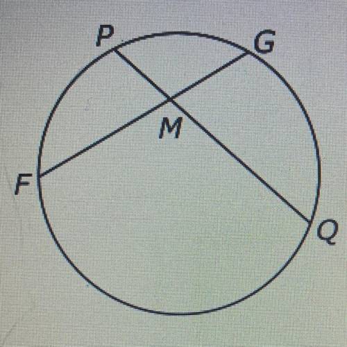 A circle is shown below.

If FM = 11, MG = 3, and PM = 2, what is the measure of PQ?
A. 7.3
B. 9.3