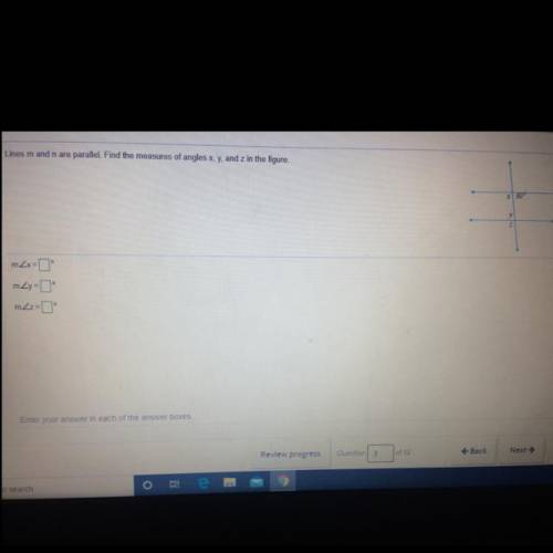 What are the measures of x y and z