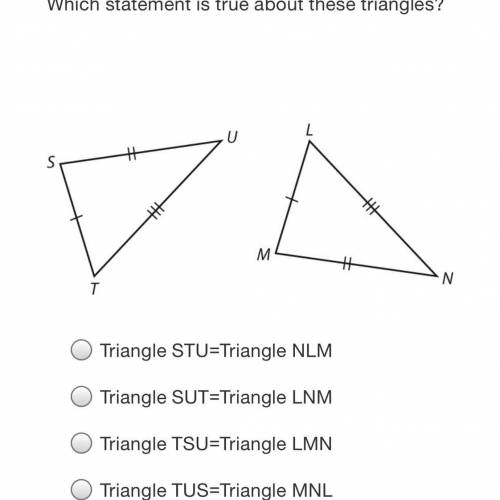 The question is what statement is true about these triangles if you cant see :))) ty for helping