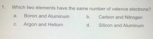 Which two elements have the same number of valence electrons?