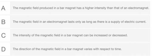 The image shows the magnetic field in a bar magnetic and an electromagnet