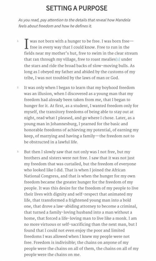 Write one paragraph from The Long Walk to Freedom on how Mandela uses contrasting ideas and irony