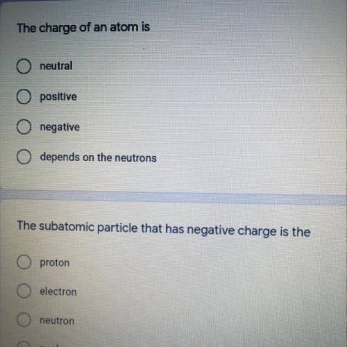 The charge of an atom is......?