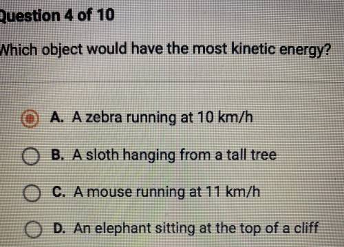 Which object would have the most kinetic energy?