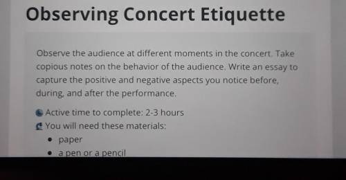 PLSS

Observe the audience at different moments in the concert. Take copious notes on the behavior
