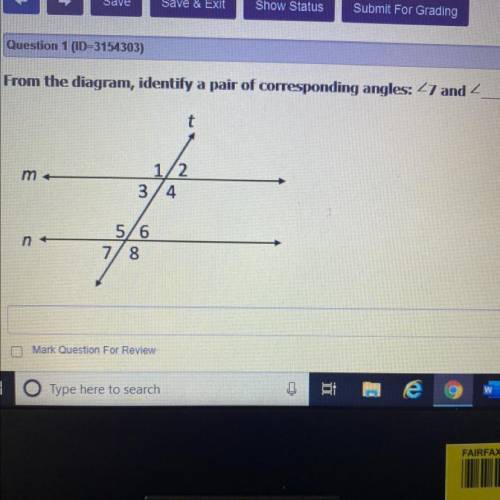 From the diagram, identify a pair of corresponding angles 
i need helppp!