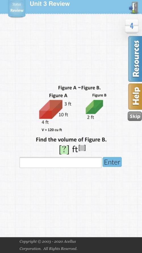 Figure A - Figure B. Find the volume of figure B.