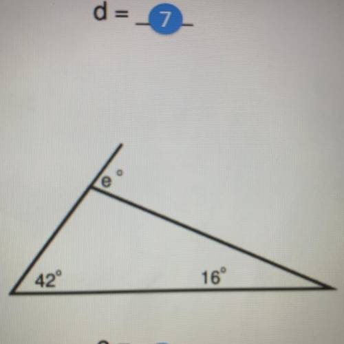 What is the value of angle e ?
