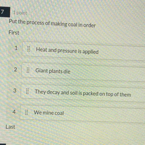 Put the process of making coal in order