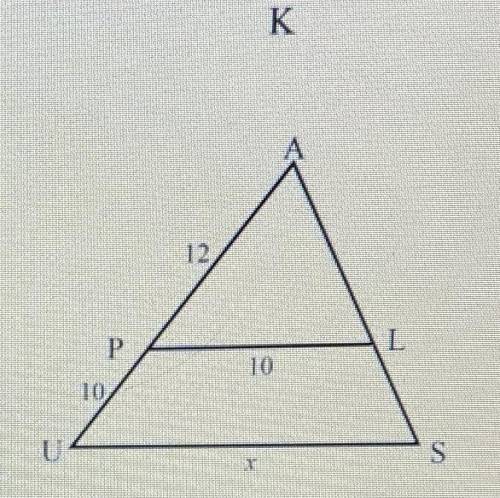 Use the similar triangles to setup a proportion and solve for x