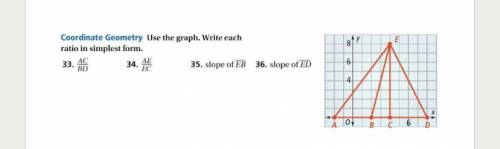 PLEASE HELP,, MARKING BRAINLIEST

Use the graph. Write each ratio in simplest form. 
33.
34.